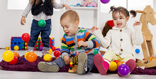 Kids with toys